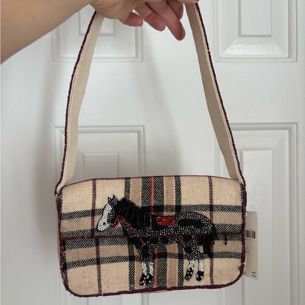NWT Anthropology Fiona Beaded Bag Horse